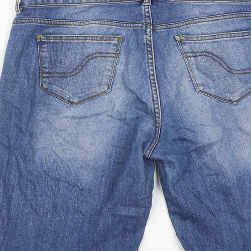 Fat Face Womens Blue Cotton Bermuda Shorts Size 12 Regular Zip