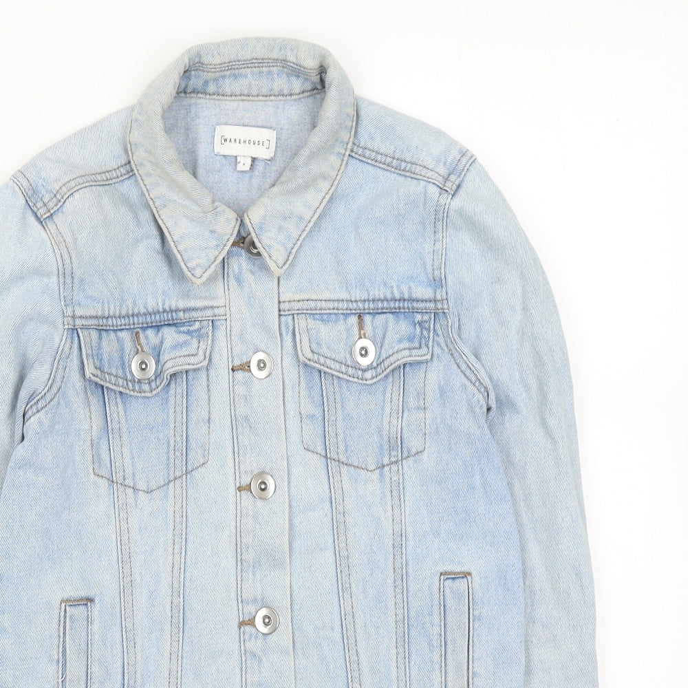 Warehouse Womens Blue Jacket Size 6 Button