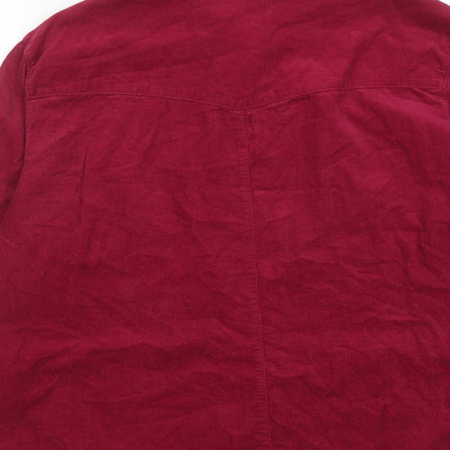 Marco Pecci Womens Purple Cotton Basic Button-Up Size 22 Collared