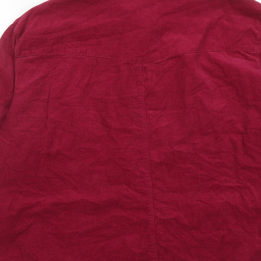 Marco Pecci Womens Purple Cotton Basic Button-Up Size 22 Collared