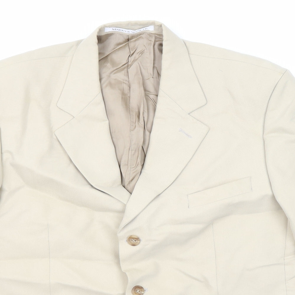 Marks and Spencer Mens Ivory Modal Jacket Suit Jacket Size 42 Regular