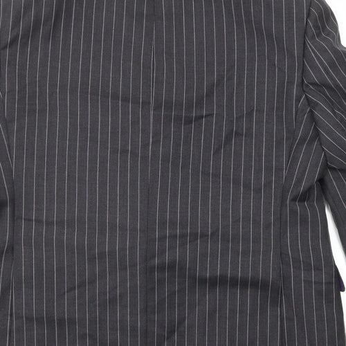 Marks and Spencer Mens Grey Striped Wool Jacket Suit Jacket Size 42 Regular
