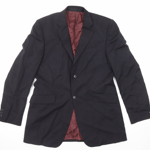 Burton Mens Blue Polyester Jacket Suit Jacket Size 40 Regular