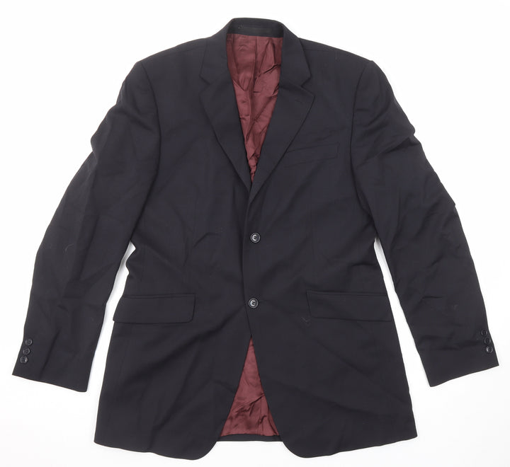 Burton Mens Blue Polyester Jacket Suit Jacket Size 40 Regular