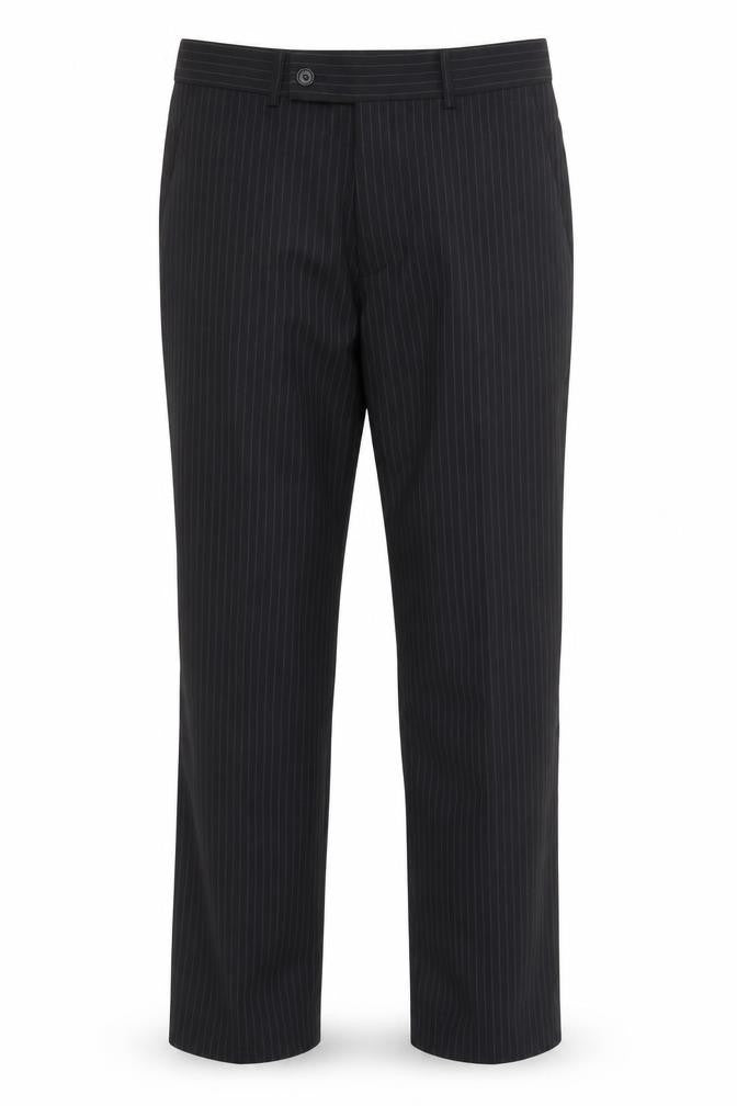 Burton Mens Black Striped Polyester Dress Pants Trousers Size 32 in Regular Zip