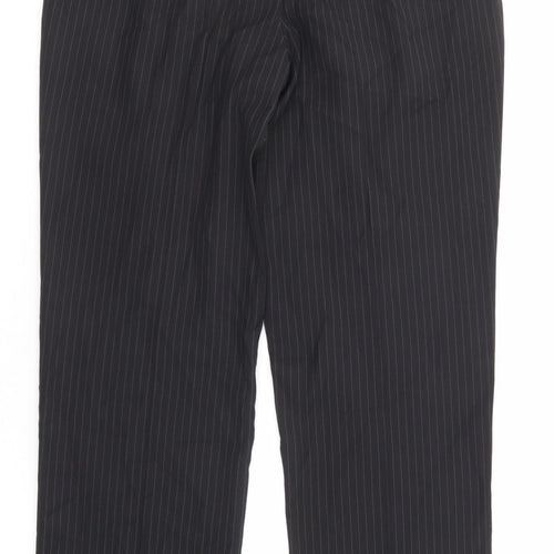 Burton Mens Black Striped Polyester Dress Pants Trousers Size 32 in Regular Zip