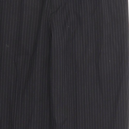 Burton Mens Black Striped Polyester Dress Pants Trousers Size 32 in Regular Zip