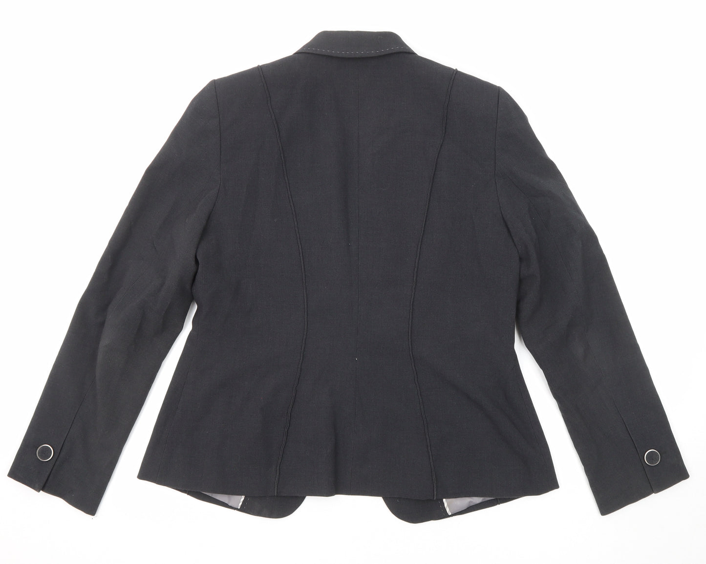 Marks and Spencer Womens Grey Polyester Jacket Blazer Size 14