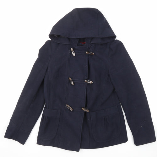 Red Herring Womens Blue Overcoat Coat Size 10 Toggle