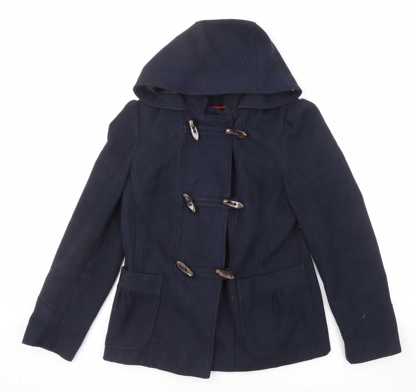 Red Herring Womens Blue Overcoat Coat Size 10 Toggle