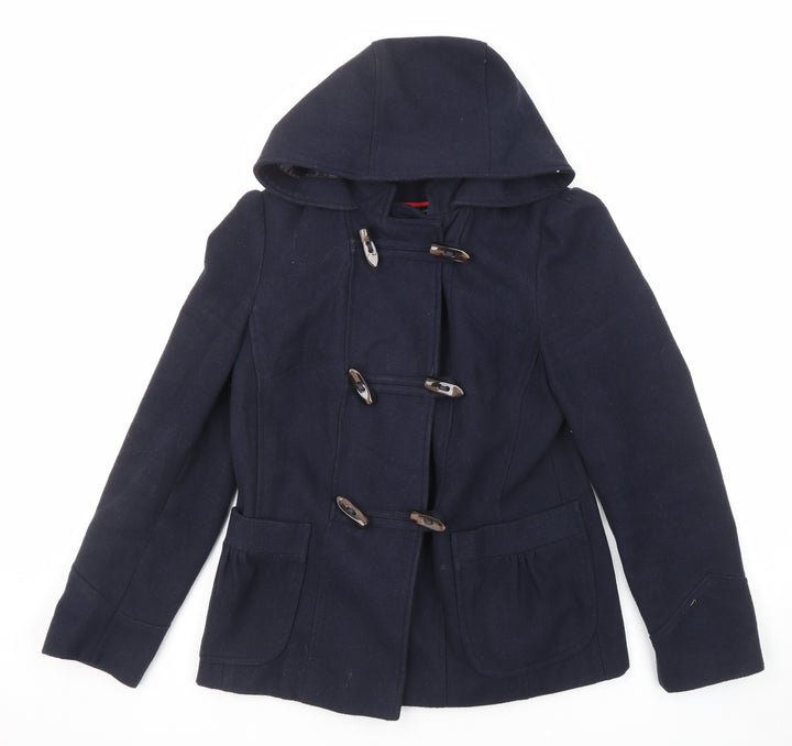 Red Herring Womens Blue Overcoat Coat Size 10 Toggle