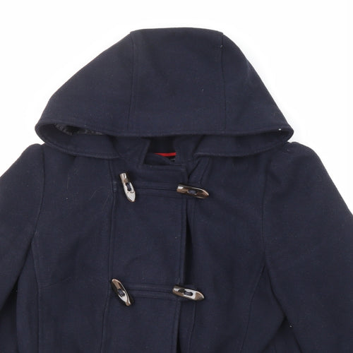 Red Herring Womens Blue Overcoat Coat Size 10 Toggle