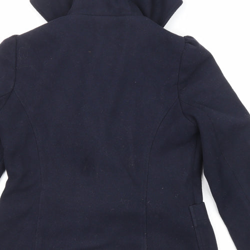 Red Herring Womens Blue Overcoat Coat Size 10 Toggle