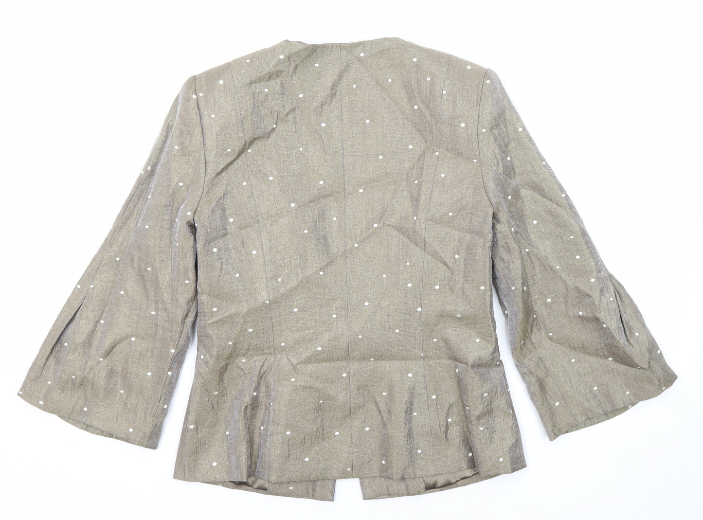 Gina Bacconi Womens Green Jacket Blazer Size 10 Hook & Eye
