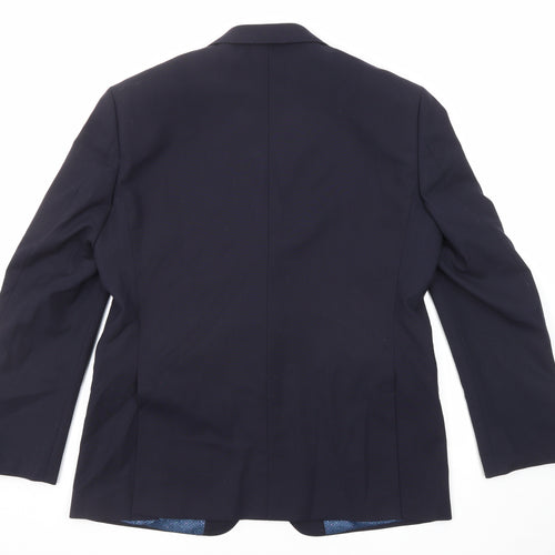 T.M.Lewin Mens Blue Wool Jacket Suit Jacket Size 44 Regular - Five-Button Sleeve