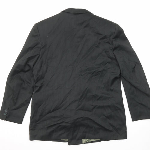 Fascino Mens Black Wool Jacket Suit Jacket Size 42 Regular