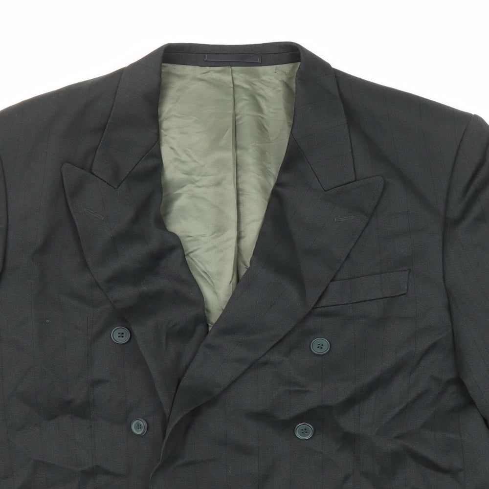 Fascino Mens Black Wool Jacket Suit Jacket Size 42 Regular