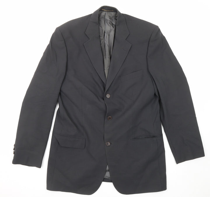 Marks and Spencer Mens Grey Wool Jacket Suit Jacket Size 40 Regular