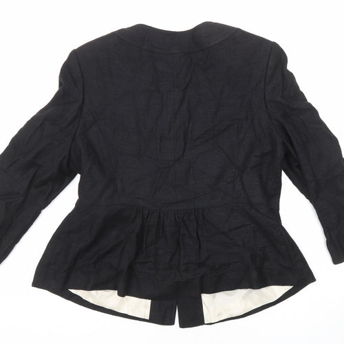 Principles Womens Black Jacket Size 14 Button