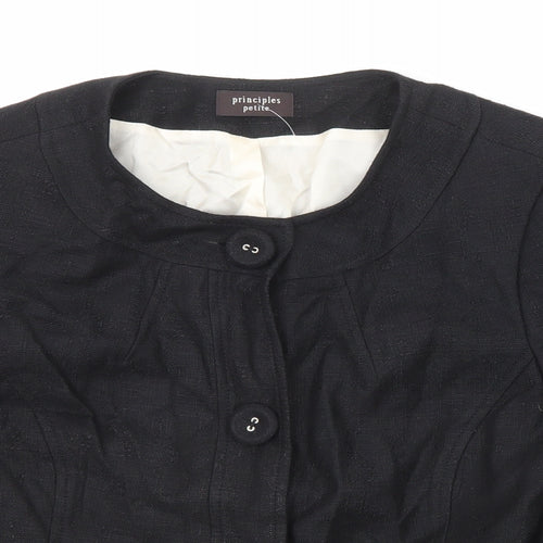 Principles Womens Black Jacket Size 14 Button