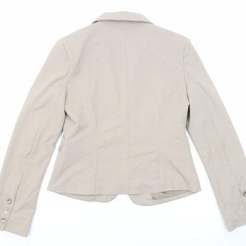Queen Daaka Womens Beige Polyester Jacket Blazer Size L