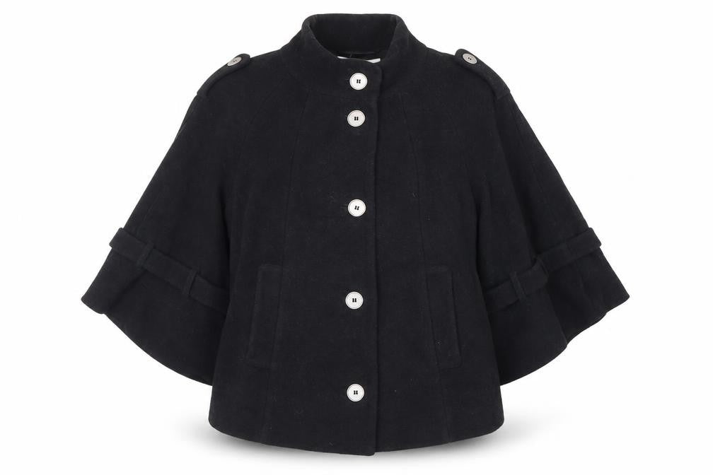 Front view of Marks & Spencer women’s blue jacket, size UK 14, button
