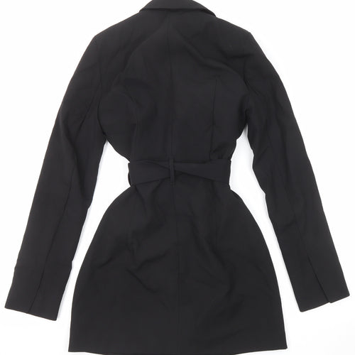 Zara Womens Black Trench Coat Coat Size S Button