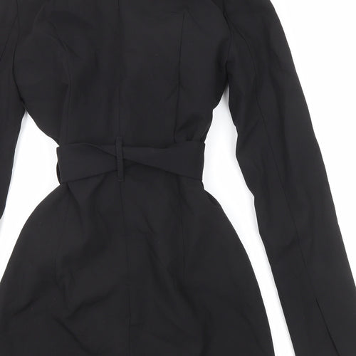 Zara Womens Black Trench Coat Coat Size S Button