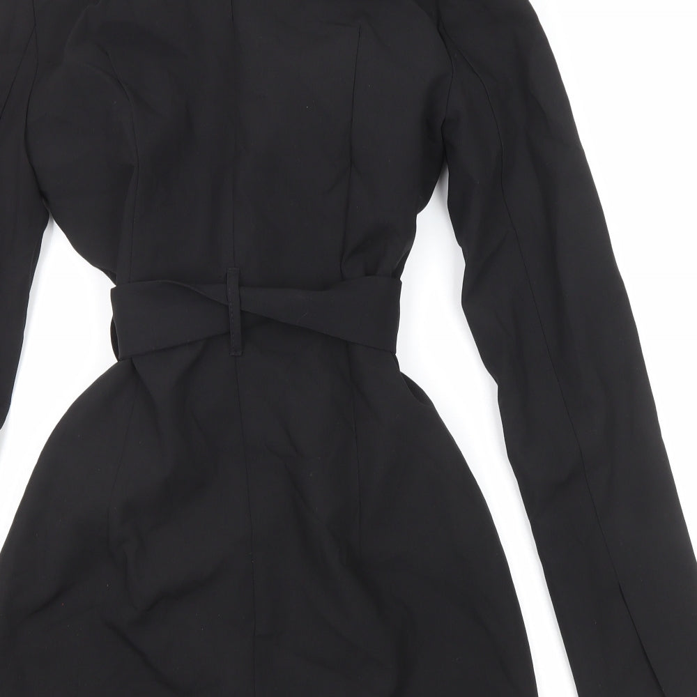 Zara Womens Black Trench Coat Coat Size S Button