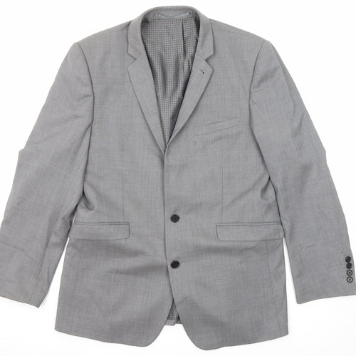 NEXT Mens Grey Wool Jacket Blazer Size 40 Regular