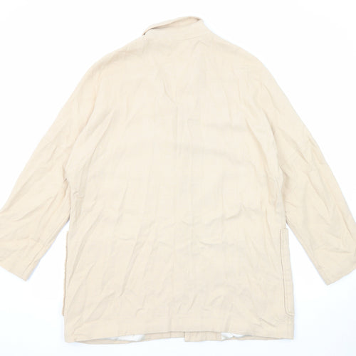 H&M Womens Beige Jacket Blazer Size M Button