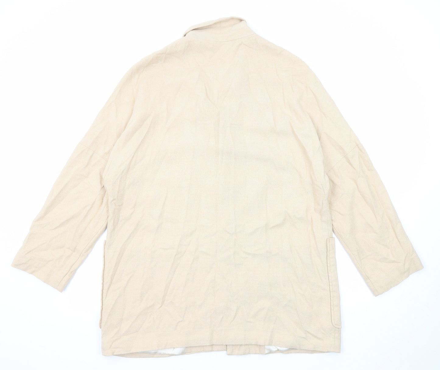 H&M Womens Beige Jacket Blazer Size M Button