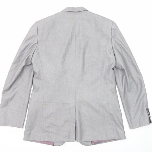 Butler & Webb Mens Grey Polyester Jacket Suit Jacket Size 40 Regular - Five-Button Sleeve