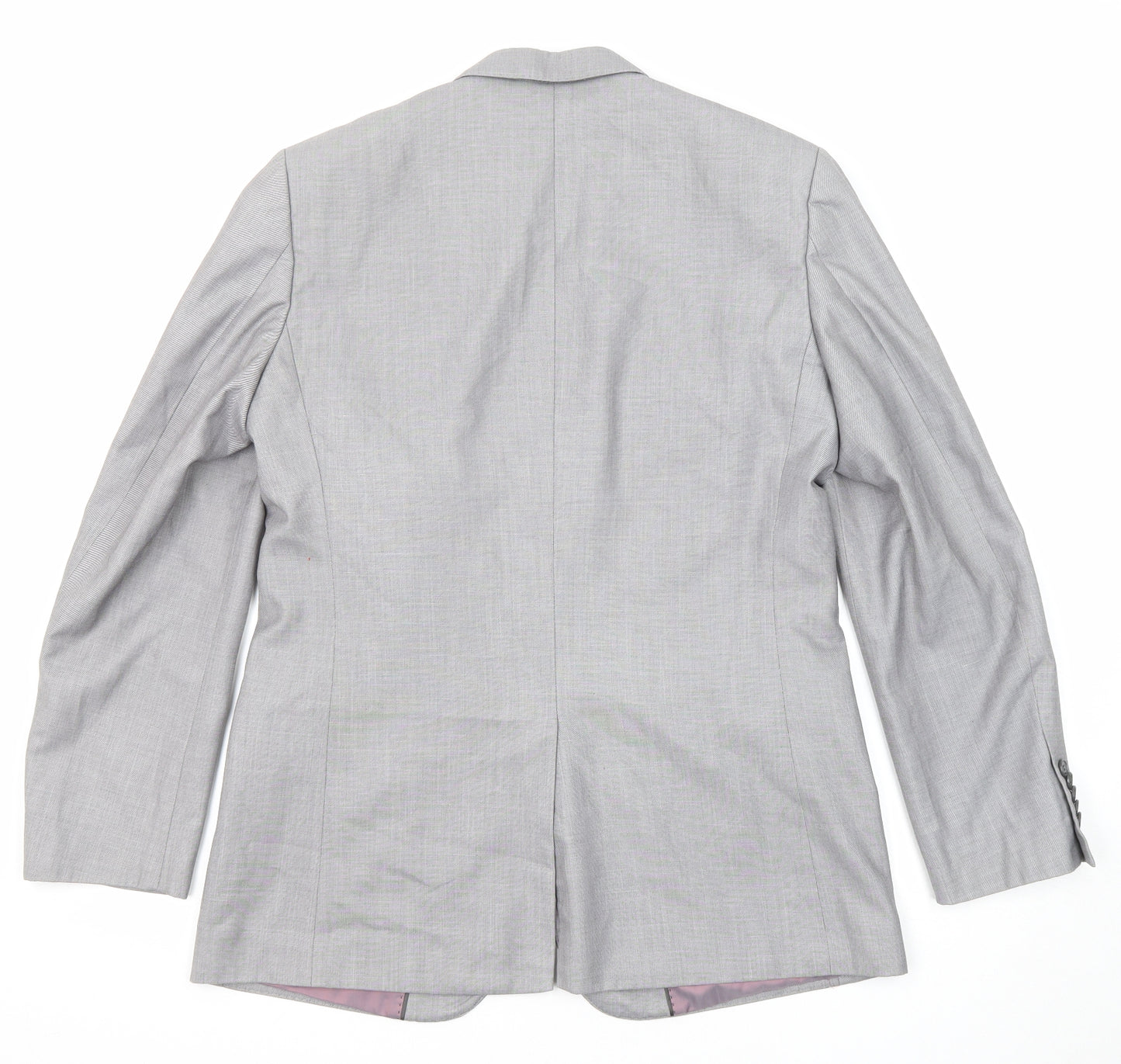 Butler & Webb Mens Grey Polyester Jacket Suit Jacket Size 40 Regular - Five-Button Sleeve