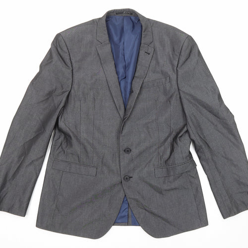 NEXT Mens Grey Polyester Jacket Suit Jacket Size 42 Regular