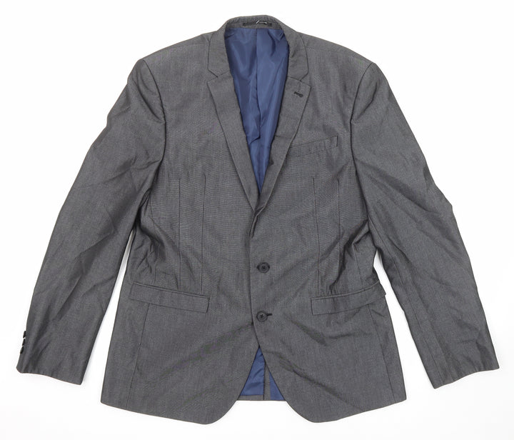 NEXT Mens Grey Polyester Jacket Suit Jacket Size 42 Regular
