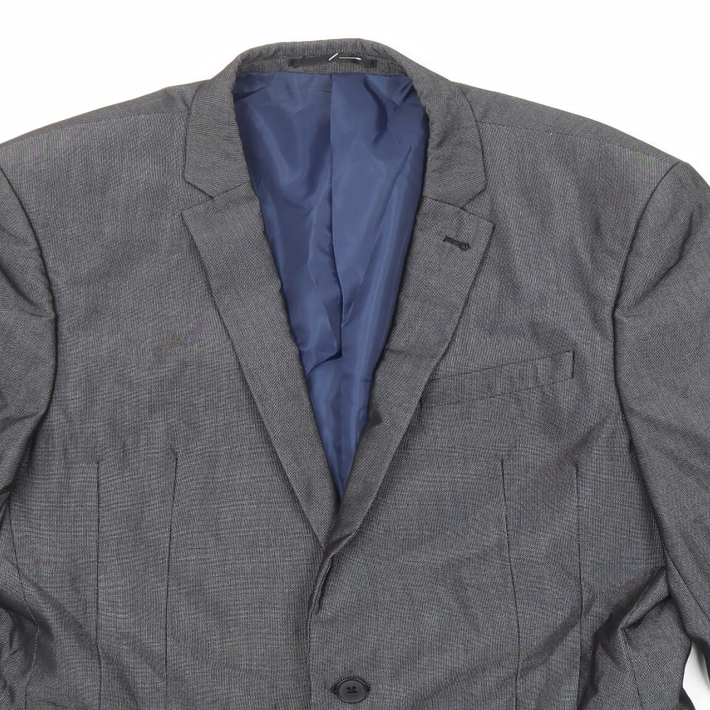 NEXT Mens Grey Polyester Jacket Suit Jacket Size 42 Regular