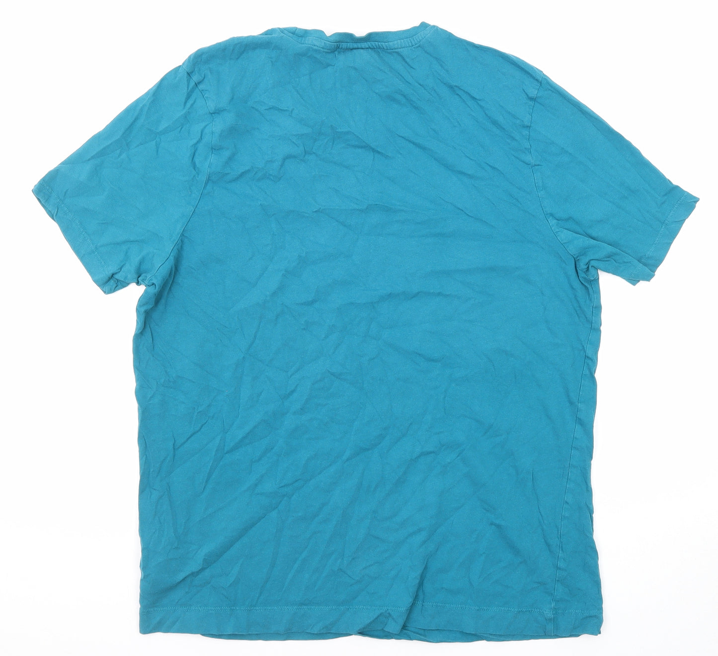 Slazenger Womens Blue Cotton Basic T-Shirt Size M Round Neck
