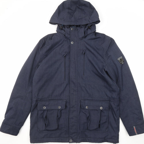 Exxtasy Mens Blue Windbreaker Jacket Size XL Zip