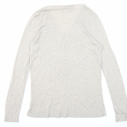 Kley Womens Beige V-Neck Viscose Pullover Jumper Size 12