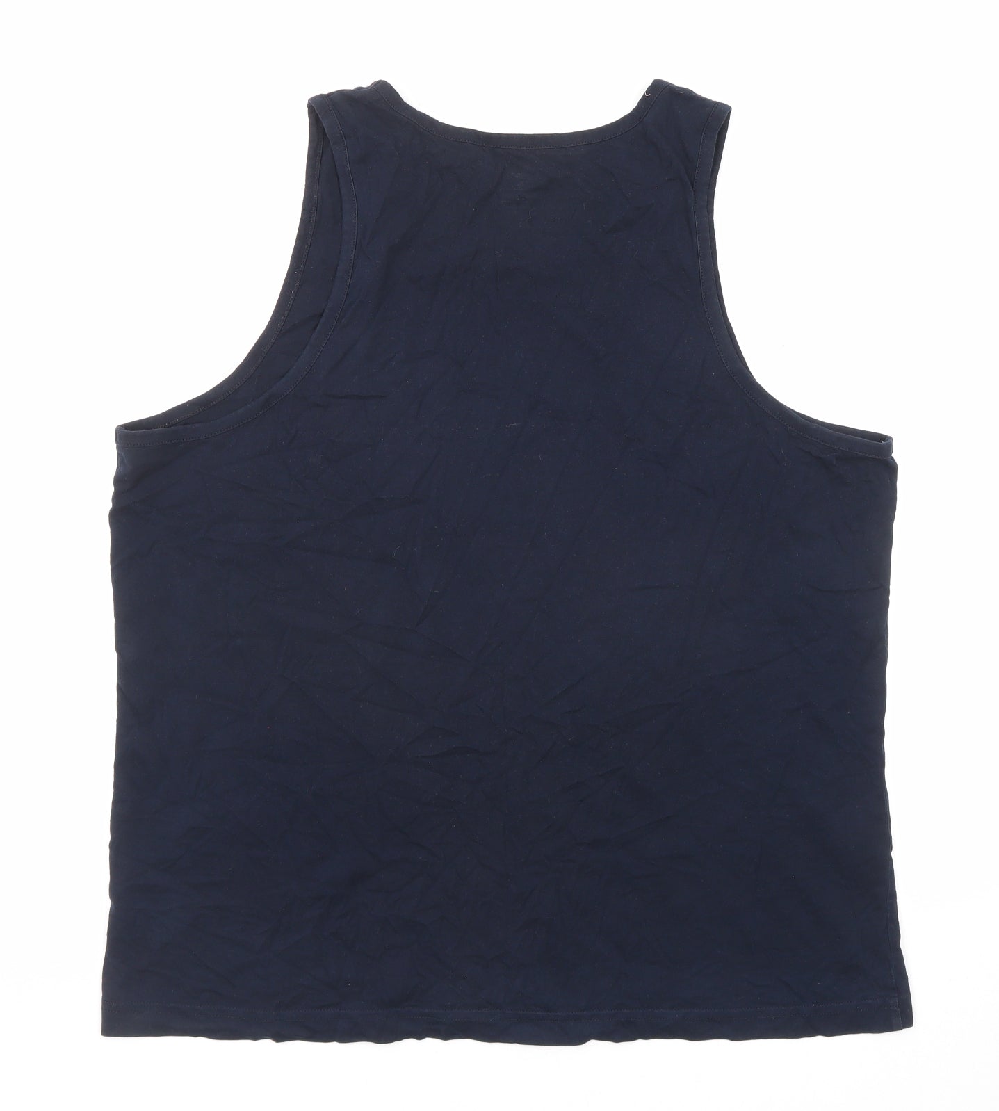 Marks and Spencer Womens Blue Cotton Basic Tank Size XL Round Neck - Endless Summer