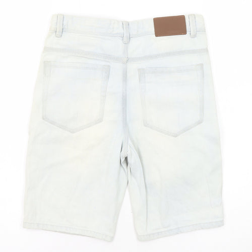 Deluxe Premium Denim Boys Blue Cotton Chino Shorts Size 11 Years Regular Zip