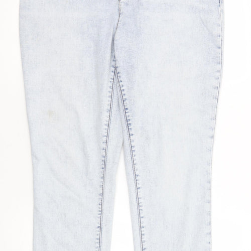Lands' End Womens Blue Cotton Straight Jeans Size 18 Regular Zip