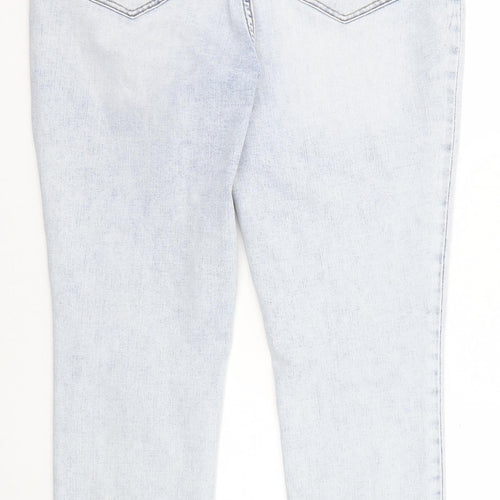 Lands' End Womens Blue Cotton Straight Jeans Size 18 Regular Zip
