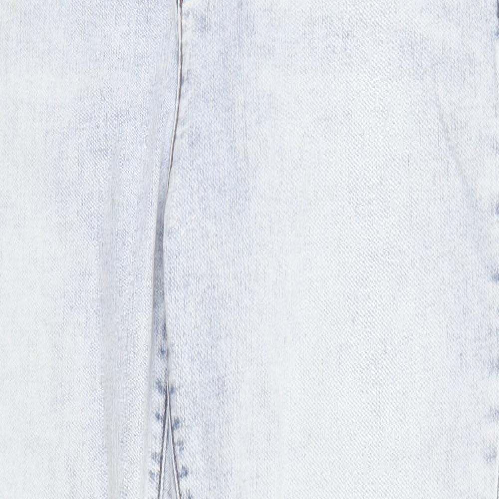 Lands' End Womens Blue Cotton Straight Jeans Size 18 Regular Zip