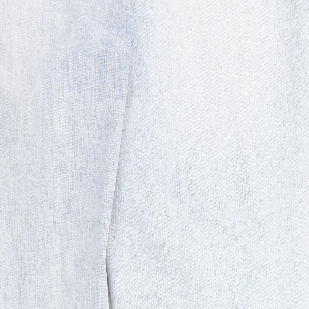 Lands' End Womens Blue Cotton Straight Jeans Size 18 Regular Zip