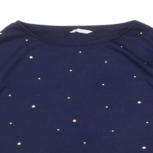 Springfield Womens Blue Round Neck Polyester Pullover Jumper Size M