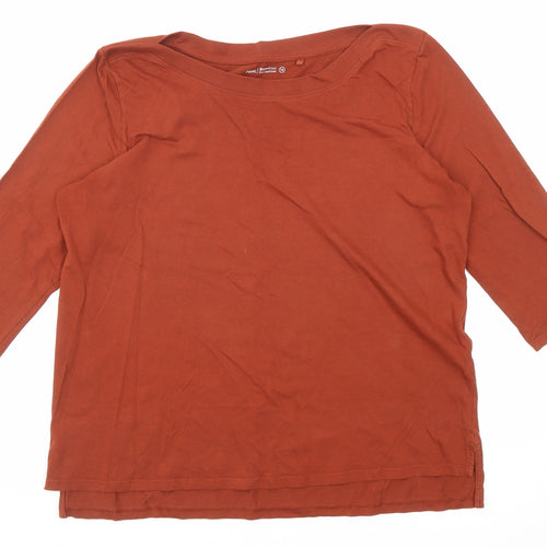 NEXT Womens Brown Cotton Basic T-Shirt Size 14 Round Neck