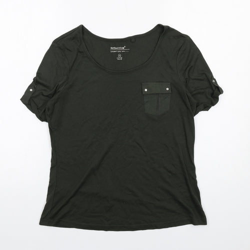 Red Herring Womens Green Viscose Basic T-Shirt Size 14 Round Neck