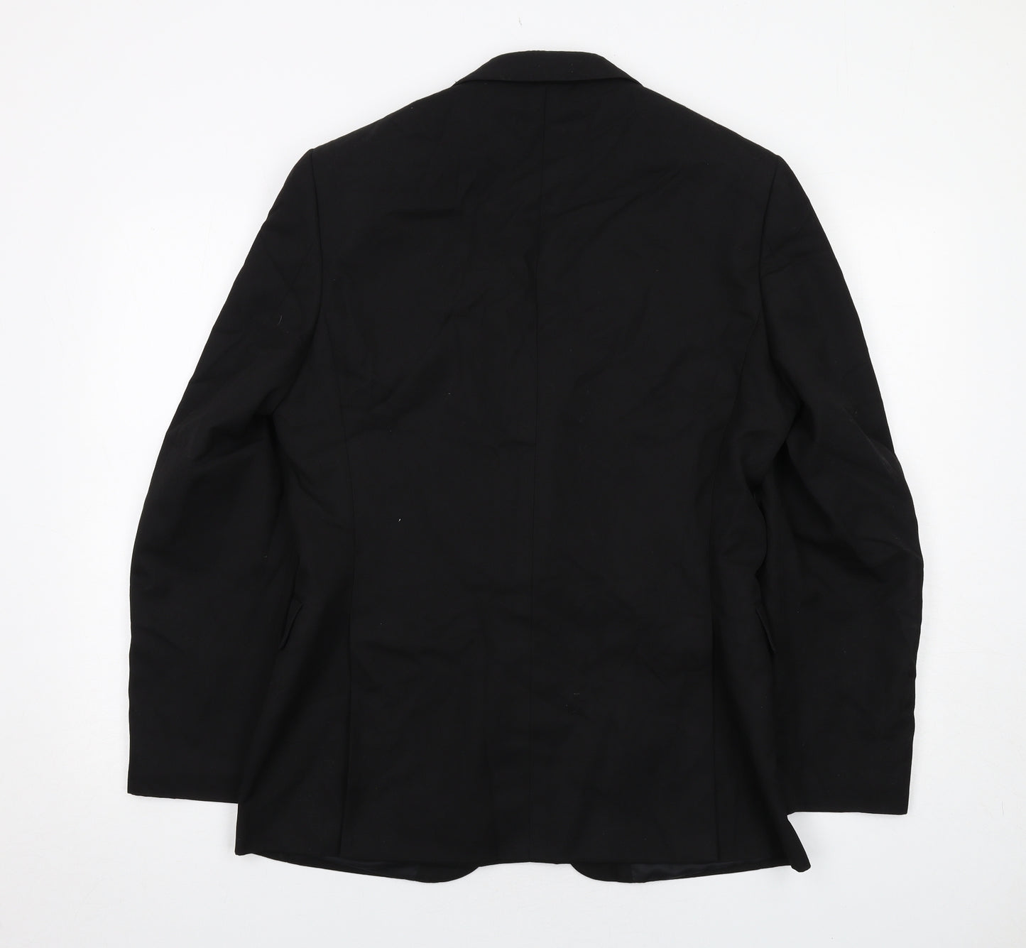 Moss Bros Mens Black Polyester Jacket Suit Jacket Size 38 Regular